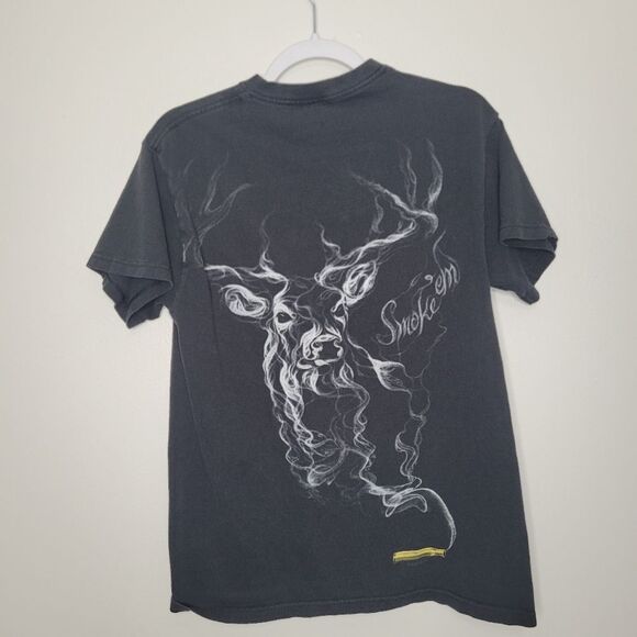 Buck Wear Smoke'em deer graphic in smoke back short sleeve Size medium - Picture 1 of 5